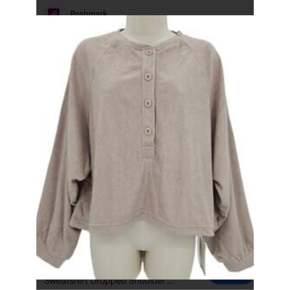 Halara Button-Front Cropped Henley Size XS